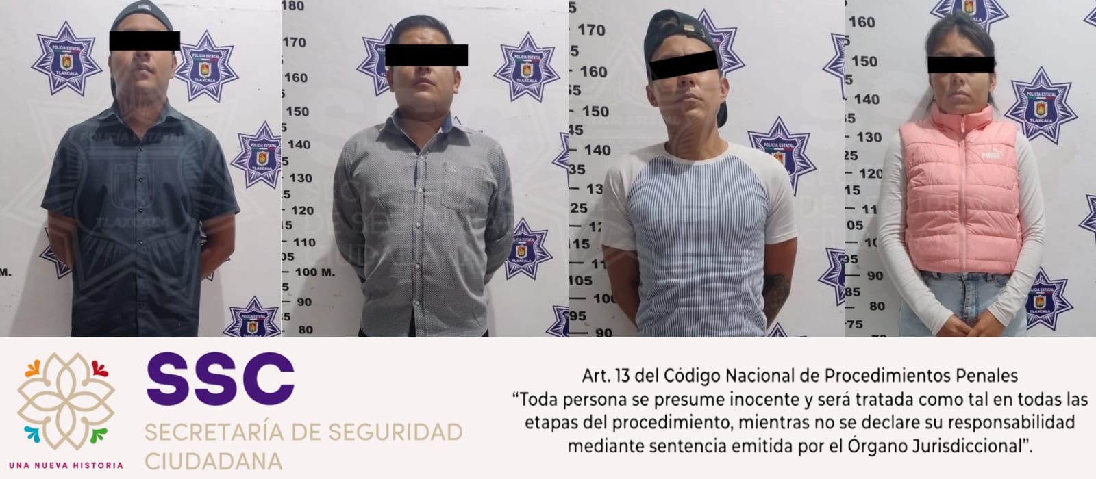 Por cohecho, asegura Policía Estatal a cuatro personas en Apizaco